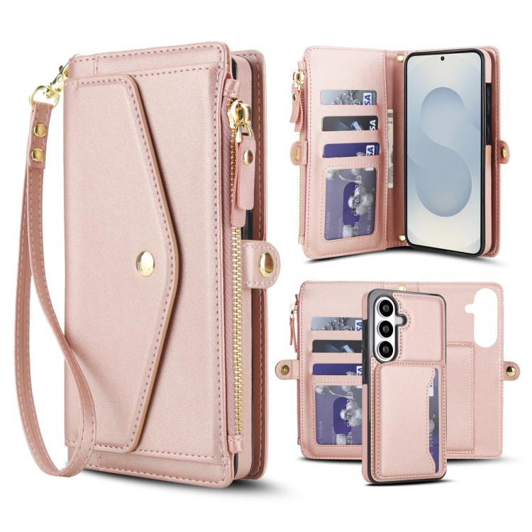 For Samsung Galaxy S26 5G Multifunctional Wallet Detachable Leather Phone Case with Lanyard(Rose Gold)
For Samsung Galaxy S26 5G Multifunctional Wallet Detachable Leather Phone Case with Lanyard(Rose Gold)