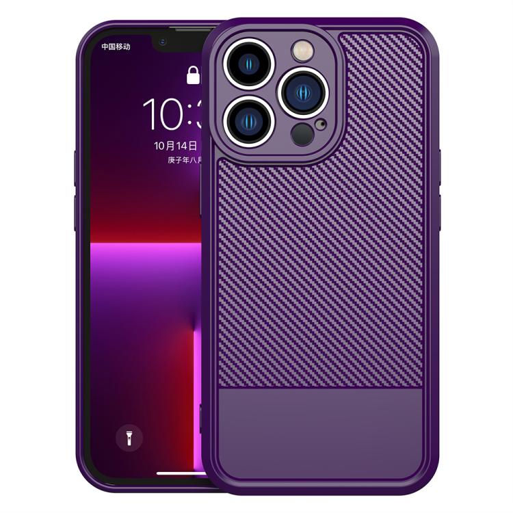 For iPhone 12 Pro Max Carbon Fiber Series Fine Hole TPU Phone Case(Purple)
For iPhone 12 Pro Max Carbon Fiber Series Fine Hole TPU Phone Case(Purple)