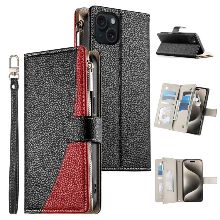 For iPhone 15 Plus Stitching Multi-card Zipper Wallet Leather Phone Case with Short Strap(Black)
For iPhone 15 Plus Stitching Multi-card Zipper Wallet Leather Phone Case with Short Strap(Black)