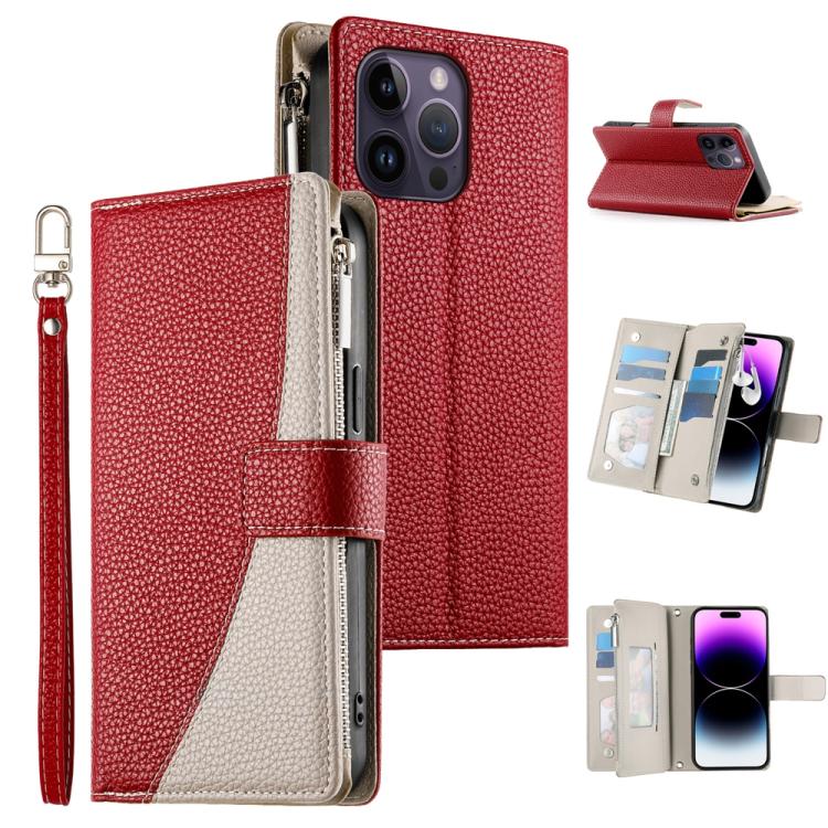 For iPhone 14 Pro Max Stitching Multi-card Zipper Wallet Leather Phone Case with Short Strap(Red)
For iPhone 14 Pro Max Stitching Multi-card Zipper Wallet Leather Phone Case with Short Strap(Red)