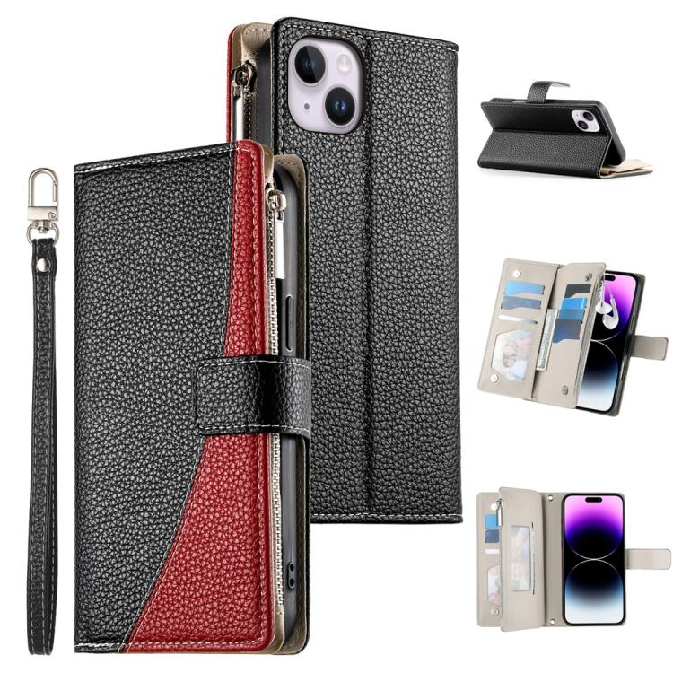 For iPhone 14 Plus Stitching Multi-card Zipper Wallet Leather Phone Case with Short Strap(Black)
For iPhone 14 Plus Stitching Multi-card Zipper Wallet Leather Phone Case with Short Strap(Black)