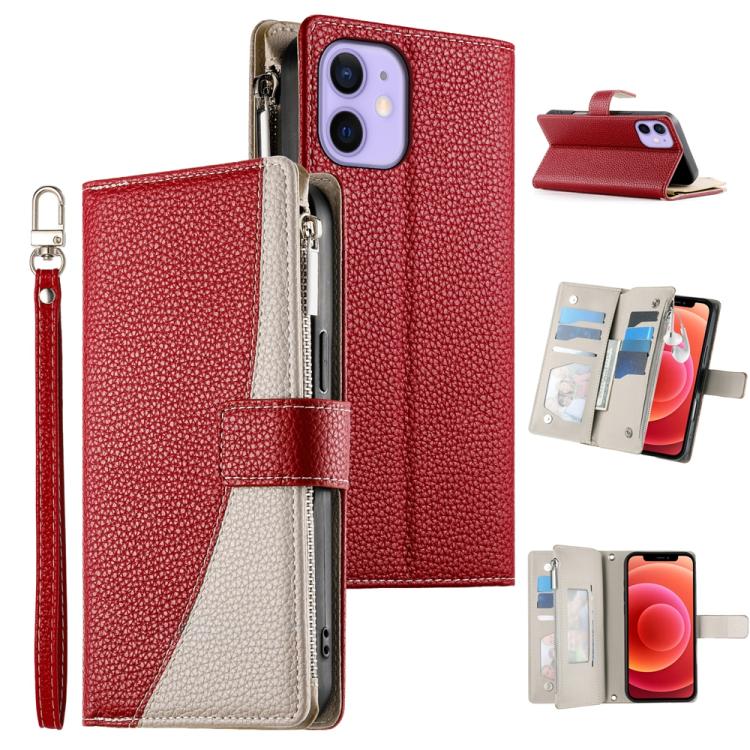 For iPhone 12 mini Stitching Multi-card Zipper Wallet Leather Phone Case with Short Strap(Red)
For iPhone 12 mini Stitching Multi-card Zipper Wallet Leather Phone Case with Short Strap(Red)