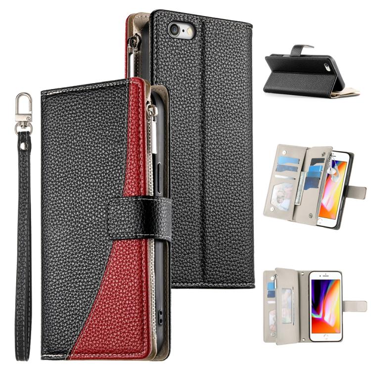 For iPhone SE 2022 / SE 2020 / 8 / 7 Stitching Multi-card Zipper Wallet Leather Phone Case with Short Strap(Black)
For iPhone SE 2022 / SE 2020 / 8 / 7 Stitching Multi-card Zipper Wallet Leather Phone Case with Short Strap(Black)