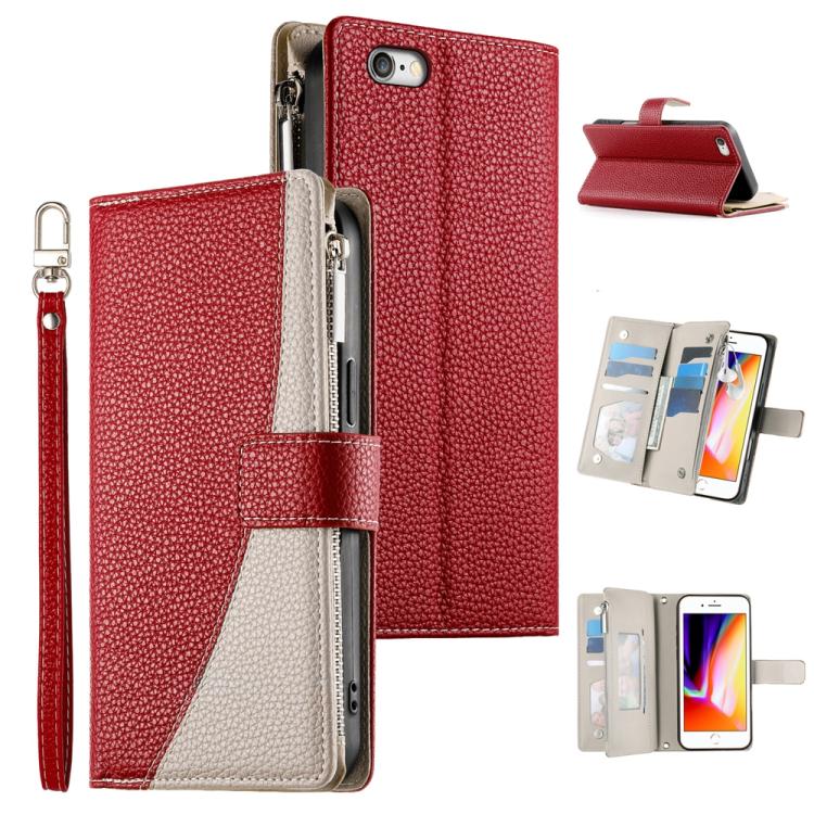 For iPhone SE 2022 / SE 2020 / 8 / 7 Stitching Multi-card Zipper Wallet Leather Phone Case with Short Strap(Red)
For iPhone SE 2022 / SE 2020 / 8 / 7 Stitching Multi-card Zipper Wallet Leather Phone Case with Short Strap(Red)
