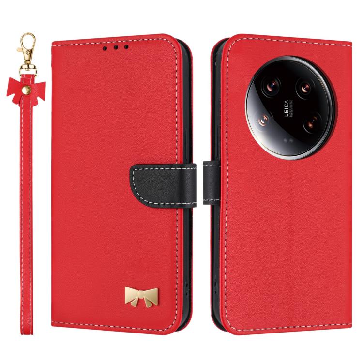 For Xiaomi 14 Ultra Metal Bow Leather Phone Case with Hand Strap(Red)
For Xiaomi 14 Ultra Metal Bow Leather Phone Case with Hand Strap(Red)