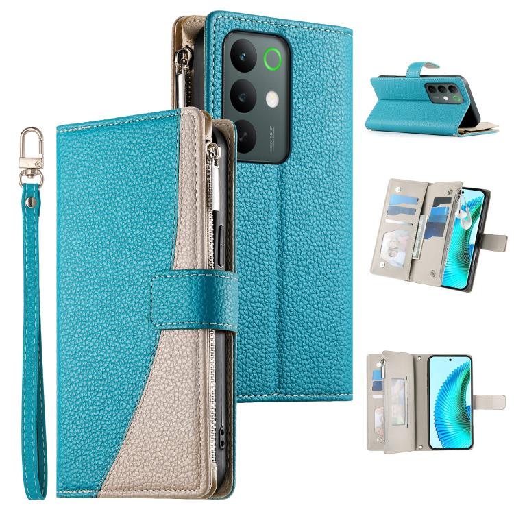 For Realme C100 4G Stitching Multi-card Zipper Wallet Leather Phone Case with Short Strap(Blue)
For Realme C100 4G Stitching Multi-card Zipper Wallet Leather Phone Case with Short Strap(Blue)