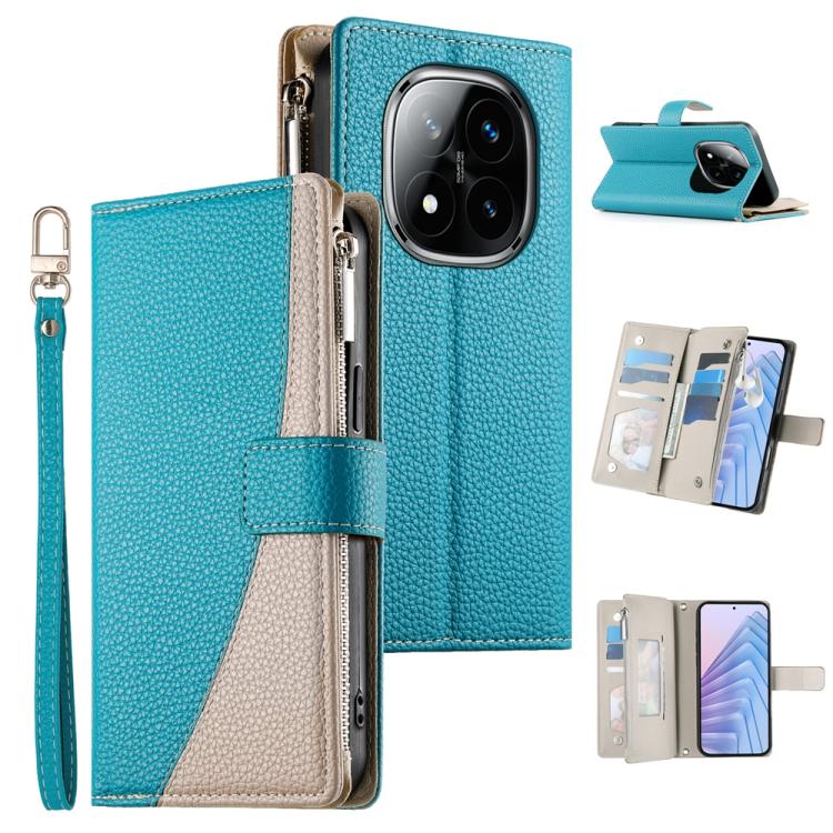For Redmi Note 14 Pro 4G Stitching Multi-card Zipper Wallet Leather Phone Case with Short Strap(Blue)
For Redmi Note 14 Pro 4G Stitching Multi-card Zipper Wallet Leather Phone Case with Short Strap(Blue)