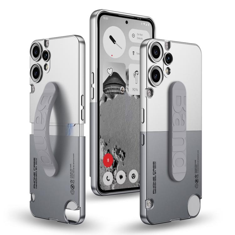 For Nothing CMF Phone 2 Pro GKK Mortise-Tenon Connection Contrast Color Phone Case with Silicone Wristband(White Grey)
For Nothing CMF Phone 2 Pro GKK Mortise-Tenon Connection Contrast Color Phone Case with Silicone Wristband(White Grey)