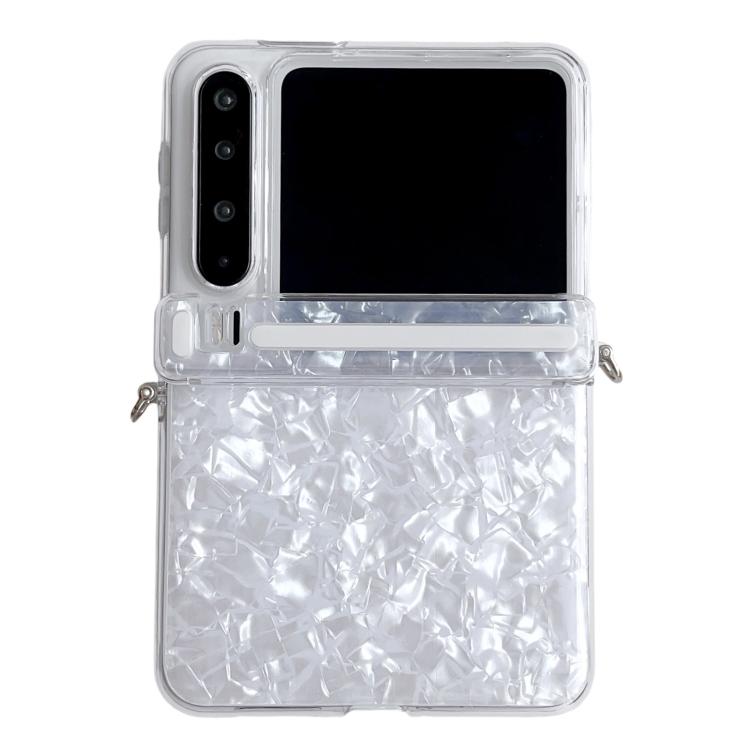 For Huawei Pura X Side Buckle Axis Pearlescent Shell Texture Phone Case(White)
For Huawei Pura X Side Buckle Axis Pearlescent Shell Texture Phone Case(White)
