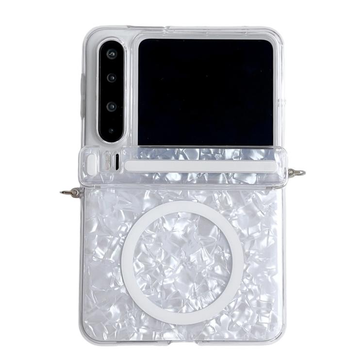 For Huawei Pura X Side Buckle Axis Pearlescent Shell Texture MagSafe Phone Case(White)
For Huawei Pura X Side Buckle Axis Pearlescent Shell Texture MagSafe Phone Case(White)