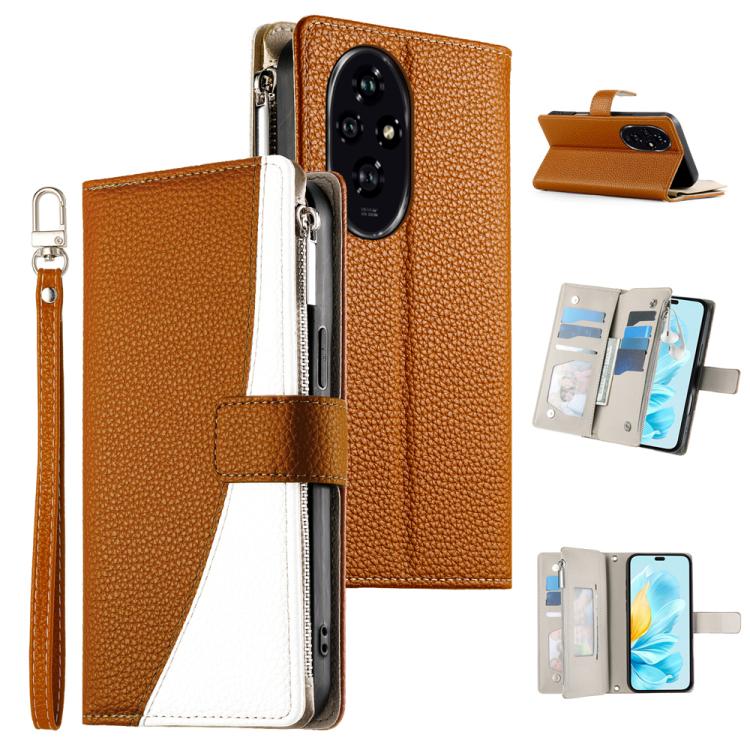 For Honor 200 Stitching Multi-card Zipper Wallet Leather Phone Case with Short Strap(Brown)
For Honor 200 Stitching Multi-card Zipper Wallet Leather Phone Case with Short Strap(Brown)