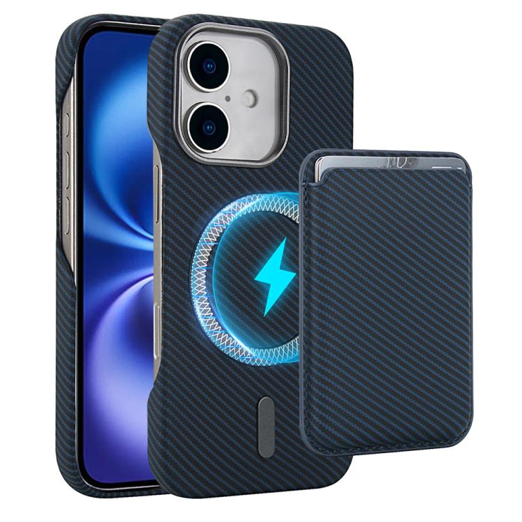 For iPhone 16 Carbon Fiber MagSafe Magnetic Card Holder Phone Case(Blue)
For iPhone 16 Carbon Fiber MagSafe Magnetic Card Holder Phone Case(Blue)