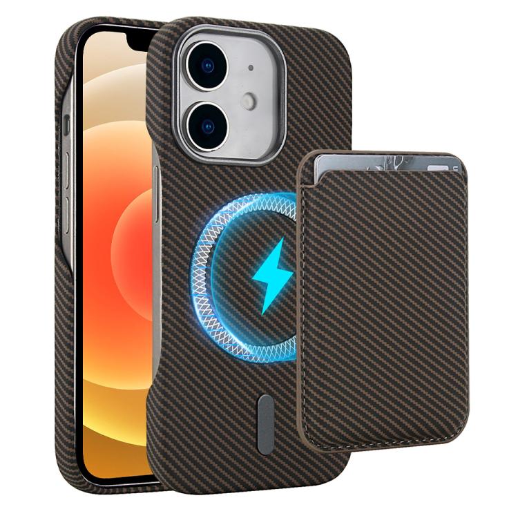 For iPhone 12 Carbon Fiber MagSafe Magnetic Card Holder Phone Case(Brown)
For iPhone 12 Carbon Fiber MagSafe Magnetic Card Holder Phone Case(Brown)