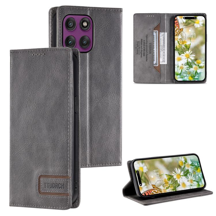 For Motorola Edge 60 Pro TTUDRCH RFID Retro Texture Magnetic Leather Phone Case(Grey)
For Motorola Edge 60 Pro TTUDRCH RFID Retro Texture Magnetic Leather Phone Case(Grey)