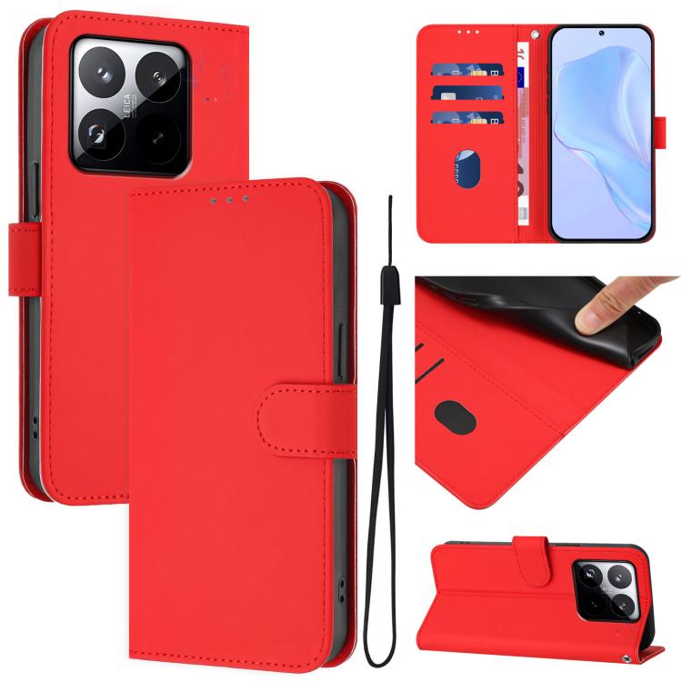 For Xiaomi 15T 5G Skin Feel Solid Color Leather Phone Case with Lanyard(Red)
For Xiaomi 15T 5G Skin Feel Solid Color Leather Phone Case with Lanyard(Red)