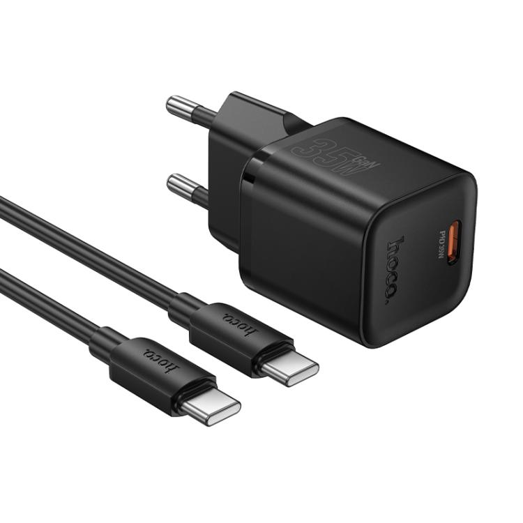 hoco N66 Ingenious GaN PD35W Type-C Single Port Charger with 1m Type-C to Type-C Cable, EU Plug(Black)
hoco N66 Ingenious GaN PD35W Type-C Single Port Charger with 1m Type-C to Type-C Cable, EU Plug(Black)