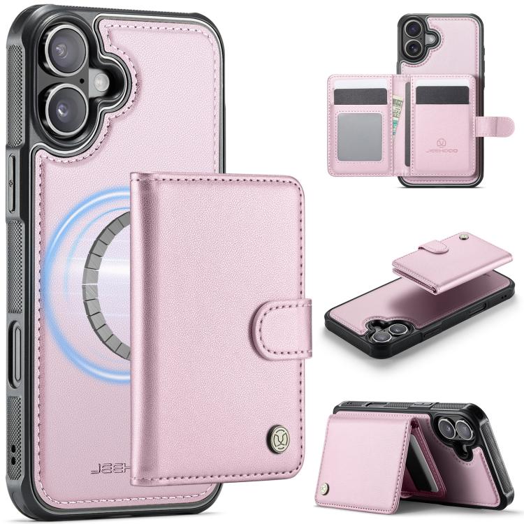 For iPhone 17 JEEHOOD J09 Buckle Card Bag MagSafe Magnetic Style RFID Leather Phone Case(Pink)
For iPhone 17 JEEHOOD J09 Buckle Card Bag MagSafe Magnetic Style RFID Leather Phone Case(Pink)