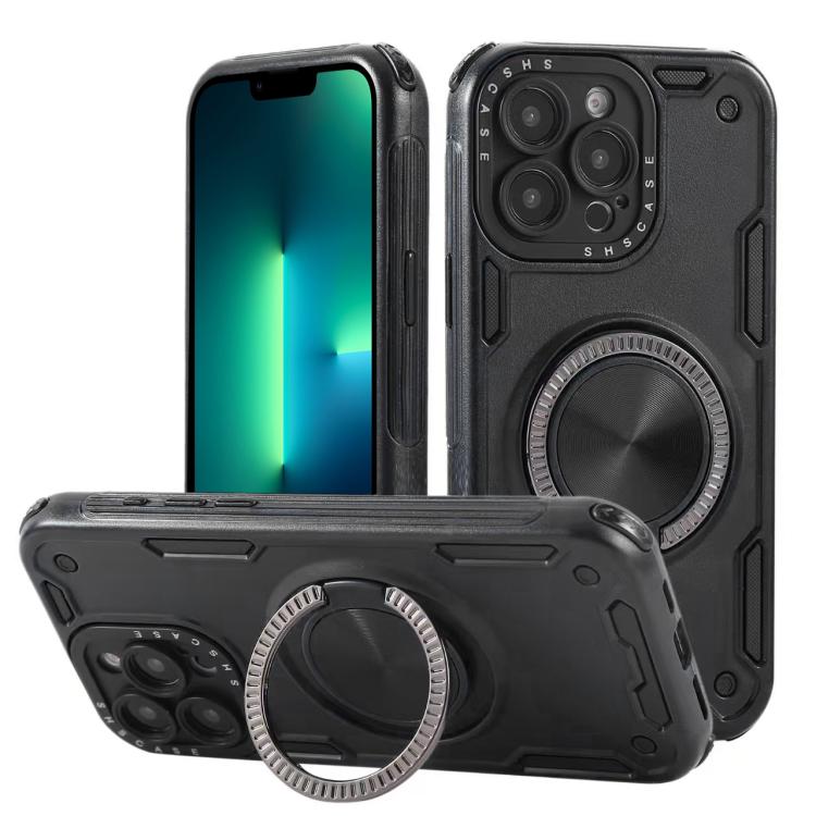 For iPhone 13 Pro Max Three-core Mecha 360 Degree Rotation Magnetic Holder Phone Case(Black)
For iPhone 13 Pro Max Three-core Mecha 360 Degree Rotation Magnetic Holder Phone Case(Black)