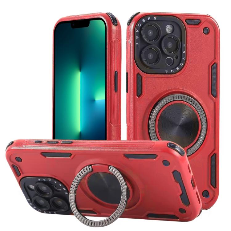 For iPhone 13 Pro Max Three-core Mecha 360 Degree Rotation Magnetic Holder Phone Case(Red) 
For iPhone 13 Pro Max Three-core Mecha 360 Degree Rotation Magnetic Holder Phone Case(Red)