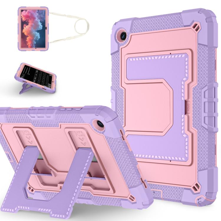 For Samsung Galaxy Tab A9+ Big Holder Silicone Hydric PC Tablet Case with Shoulder Strap(Purple Rose Gold)
For Samsung Galaxy Tab A9+ Big Holder Silicone Hydric PC Tablet Case with Shoulder Strap(Purple Rose Gold)