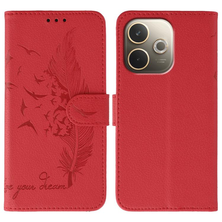 For OPPO A5 Pro 5G Global Feather Pattern Litchi Texture Leather Phone Case(Red)
For OPPO A5 Pro 5G Global Feather Pattern Litchi Texture Leather Phone Case(Red)