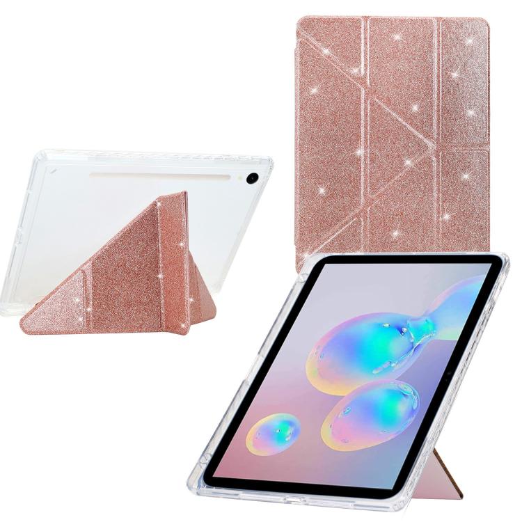 For Samsung Galaxy Tab S10 FE / S9 Y-Fold Clear Acrylic Glitter Smart Leather Tablet Case(Rose Gold)
For Samsung Galaxy Tab S10 FE / S9 Y-Fold Clear Acrylic Glitter Smart Leather Tablet Case(Rose Gold)