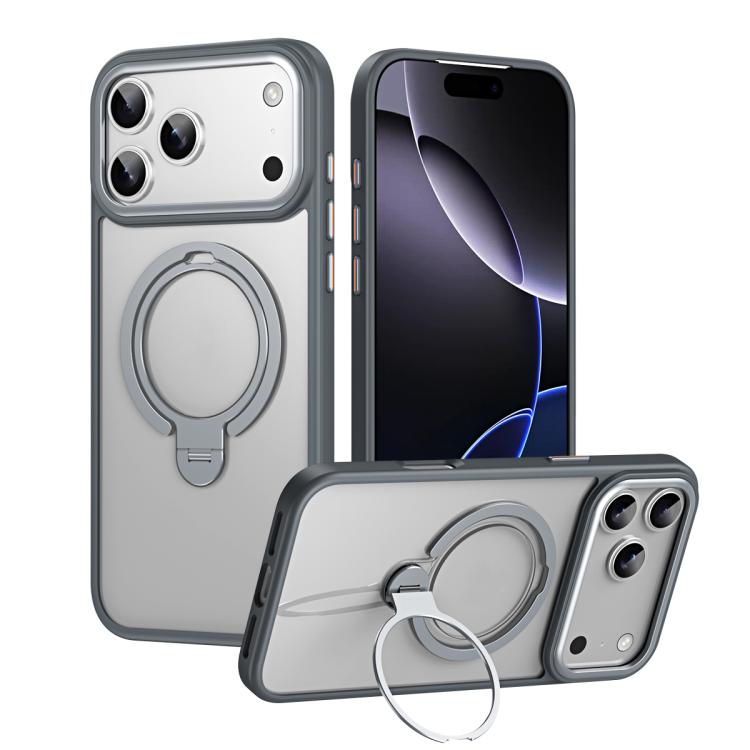 For iPhone 17 Pro Double Ring MagSafe Magnetic Holder Phone Case(Matte Grey)
For iPhone 17 Pro Double Ring MagSafe Magnetic Holder Phone Case(Matte Grey)