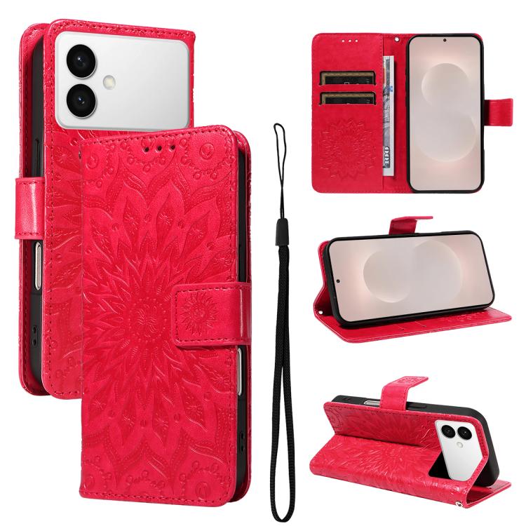 For Samsung Galaxy S26 Edge 5G Embossed Sunflower Pattern Flip Leather Phone Case(Red)
For Samsung Galaxy S26 Edge 5G Embossed Sunflower Pattern Flip Leather Phone Case(Red)