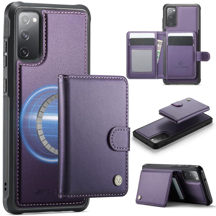 For Samsung Galaxy S20 FE JEEHOOD J09 Buckle Card Bag MagSafe Magnetic Style RFID Leather Phone Case(Purple)
For Samsung Galaxy S20 FE JEEHOOD J09 Buckle Card Bag MagSafe Magnetic Style RFID Leather Phone Case(Purple)