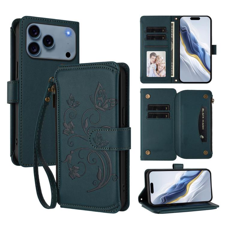 For iPhone 17 Pro Max Butterfly Love Flower Multi-card Zipper Wallet Leather Phone Case(Dark Green)
For iPhone 17 Pro Max Butterfly Love Flower Multi-card Zipper Wallet Leather Phone Case(Dark Green)