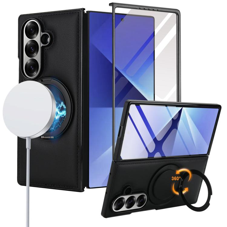 For Samsung Galaxy Z Fold7 5G Folding Rotation Holder MagSafe Film Integrated Leather Phone Case(Black)
For Samsung Galaxy Z Fold7 5G Folding Rotation Holder MagSafe Film Integrated Leather Phone Case(Black)