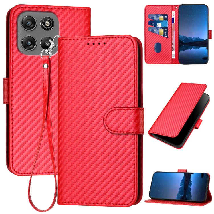 For Motorola Moto G67 Power 5G YX0070 Carbon Fiber Buckle Leather Phone Case with Lanyard(Red)
For Motorola Moto G67 Power 5G YX0070 Carbon Fiber Buckle Leather Phone Case with Lanyard(Red)