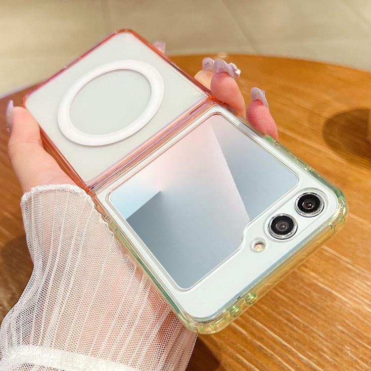For Samsung Galaxy Z Flip7 5G Contrast Color Gradient Transparent MagSafe Phone Case(Fluorescent Green + Light Pink)
For Samsung Galaxy Z Flip7 5G Contrast Color Gradient Transparent MagSafe Phone Case(Fluorescent Green + Light Pink)