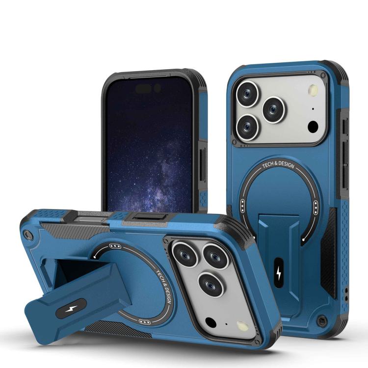 For iPhone 17 Pro Armor Magsafe Holder PC Hybrid TPU Phone Case(Dark Blue)
For iPhone 17 Pro Armor Magsafe Holder PC Hybrid TPU Phone Case(Dark Blue)