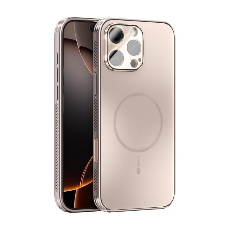 For iPhone 16 Pro Max ABEEL Heat Dissipation Frosted MagSafe Phone Case with Lens Film(Rose Gold)
For iPhone 16 Pro Max ABEEL Heat Dissipation Frosted MagSafe Phone Case with Lens Film(Rose Gold)