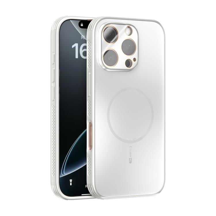 For iPhone 16 Pro ABEEL Heat Dissipation Frosted MagSafe Phone Case with Lens Film(White)
For iPhone 16 Pro ABEEL Heat Dissipation Frosted MagSafe Phone Case with Lens Film(White)
