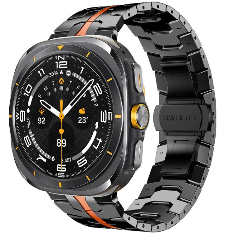 For Samsung Galaxy Watch Ultra / Ultra 2025 xDfind Butterfly Buckle Stainless Steel Watch Band(Black Orange)
For Samsung Galaxy Watch Ultra / Ultra 2025 xDfind Butterfly Buckle Stainless Steel Watch Band(Black Orange)