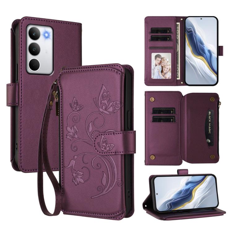 For Realme C71 4G Global Butterfly Love Flower Multi-card Zipper Wallet Leather Phone Case(Dark Purple)
For Realme C71 4G Global Butterfly Love Flower Multi-card Zipper Wallet Leather Phone Case(Dark Purple)