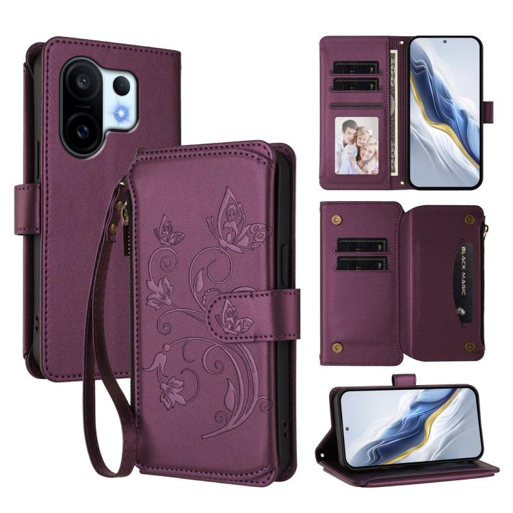 For vivo S30 Pro mini Butterfly Love Flower Multi-card Zipper Wallet Leather Phone Case(Dark Purple)
For vivo S30 Pro mini Butterfly Love Flower Multi-card Zipper Wallet Leather Phone Case(Dark Purple)