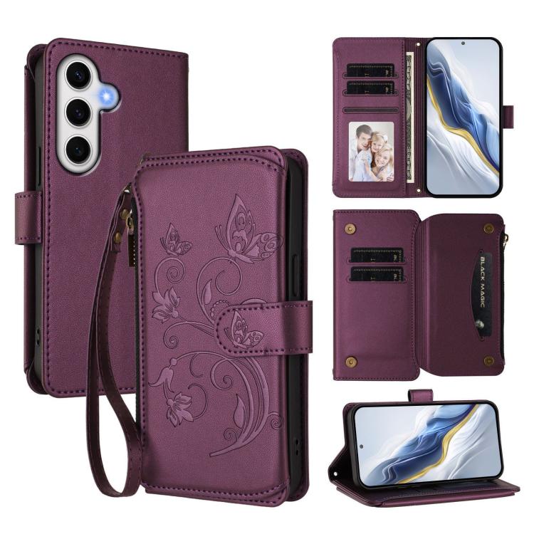 For Galaxy S24 FE 5G Butterfly Love Flower Multi-card Zipper Wallet Leather Phone Case(Dark Purple)
For Galaxy S24 FE 5G Butterfly Love Flower Multi-card Zipper Wallet Leather Phone Case(Dark Purple)