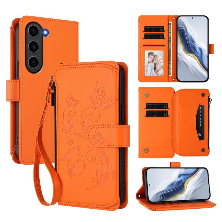 For Galaxy S23 5G Butterfly Love Flower Multi-card Zipper Wallet Leather Phone Case(Orange)
For Galaxy S23 5G Butterfly Love Flower Multi-card Zipper Wallet Leather Phone Case(Orange)