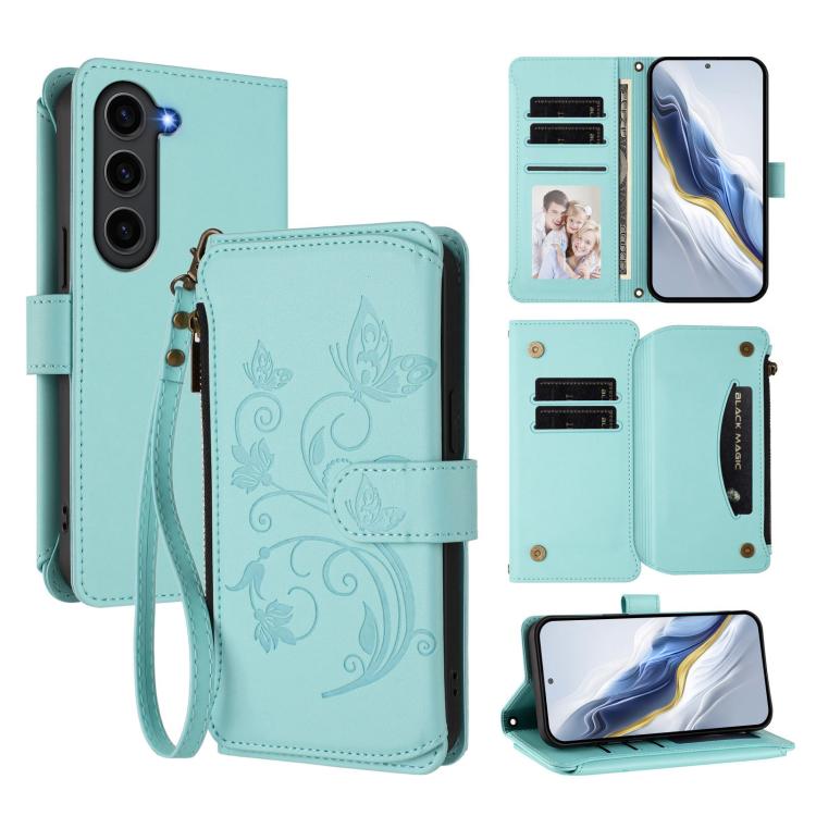 For Galaxy S23+ 5G Butterfly Love Flower Multi-card Zipper Wallet Leather Phone Case(Mint Green)
For Galaxy S23+ 5G Butterfly Love Flower Multi-card Zipper Wallet Leather Phone Case(Mint Green)