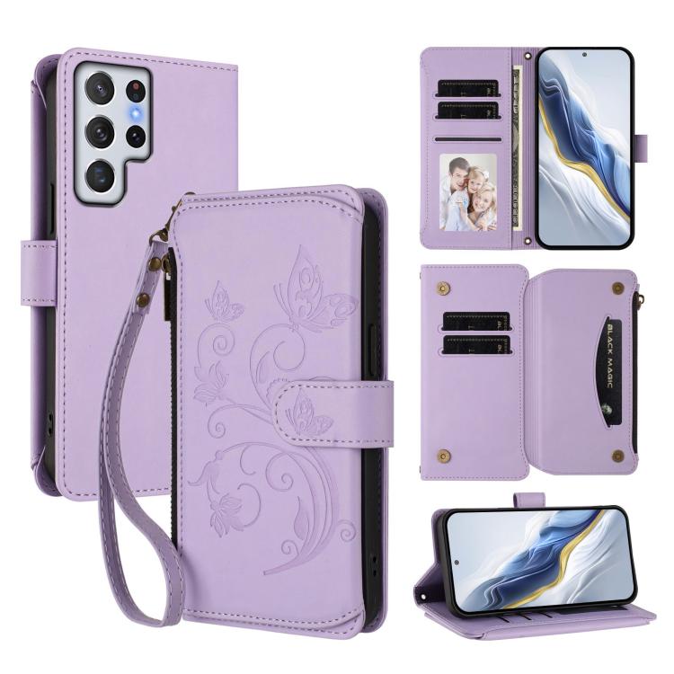 For Galaxy S22 Ultra 5G Butterfly Love Flower Multi-card Zipper Wallet Leather Phone Case(Light Purple)
For Galaxy S22 Ultra 5G Butterfly Love Flower Multi-card Zipper Wallet Leather Phone Case(Light Purple)