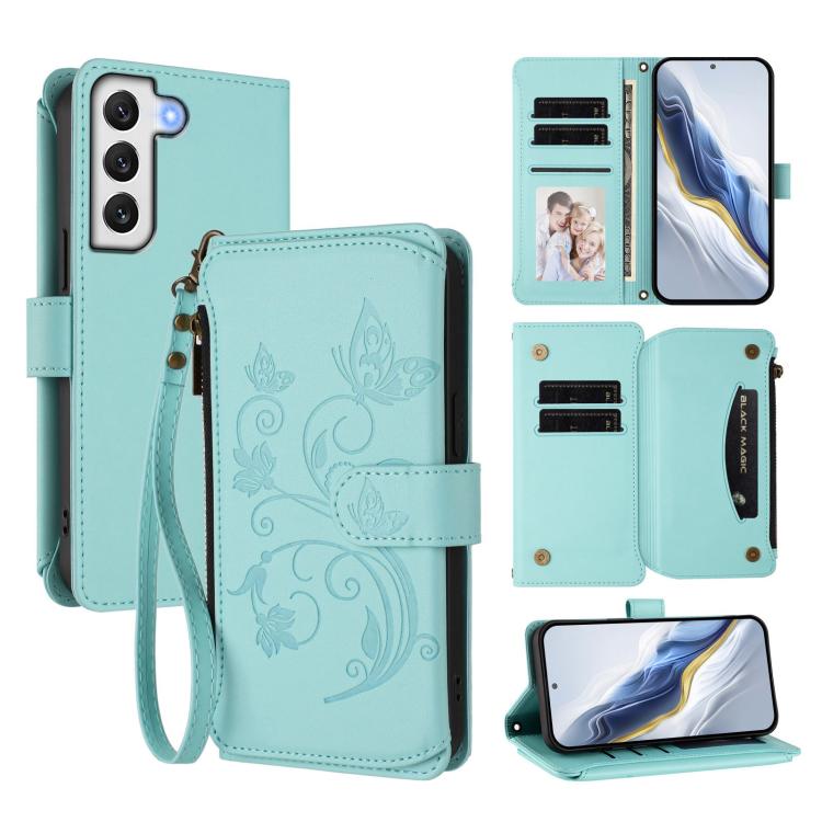 For Galaxy S22 5G Butterfly Love Flower Multi-card Zipper Wallet Leather Phone Case(Mint Green)
For Galaxy S22 5G Butterfly Love Flower Multi-card Zipper Wallet Leather Phone Case(Mint Green)