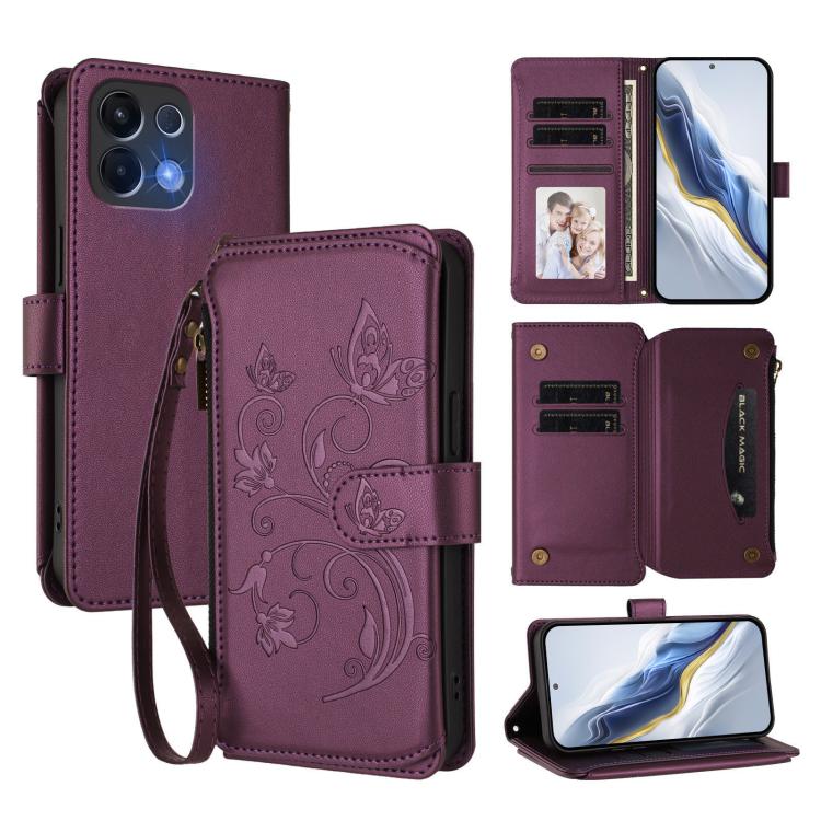 For OPPO K13 India Butterfly Love Flower Multi-card Zipper Wallet Leather Phone Case(Dark Purple)
For OPPO K13 India Butterfly Love Flower Multi-card Zipper Wallet Leather Phone Case(Dark Purple)