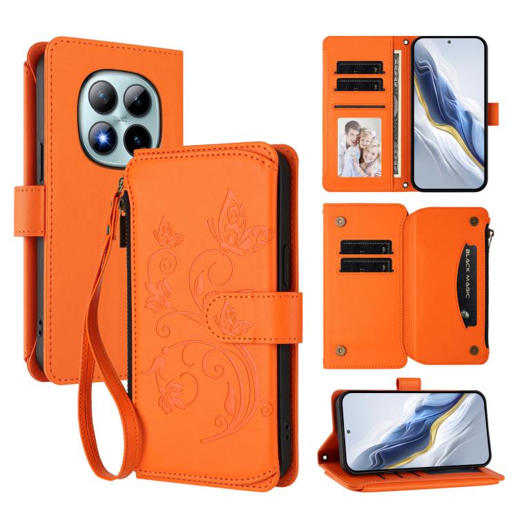 For Redmi Note 15 Pro+ 5G 163.3mm Butterfly Love Flower Multi-card Zipper Wallet Leather Phone Case(Orange)
For Redmi Note 15 Pro+ 5G 163.3mm Butterfly Love Flower Multi-card Zipper Wallet Leather Phone Case(Orange)