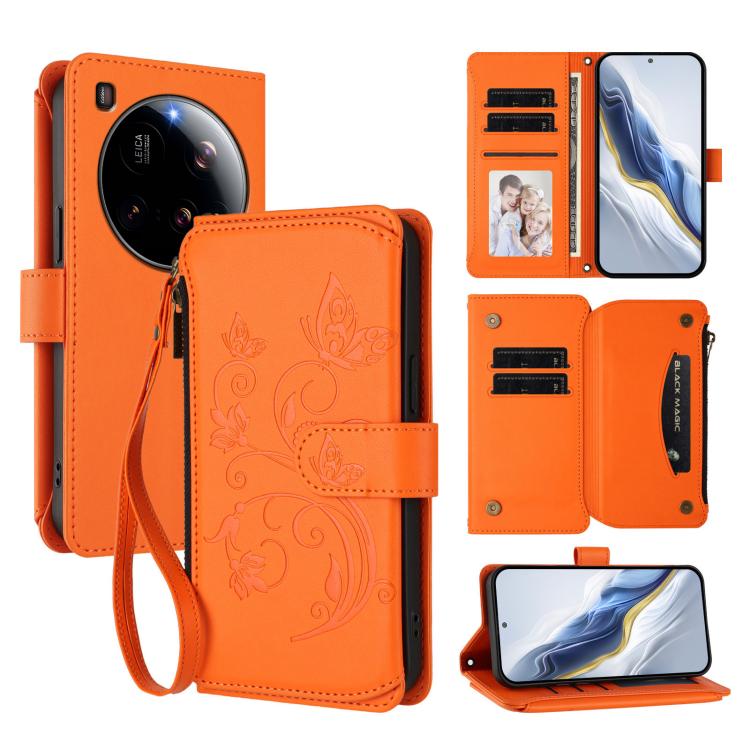 For Xiaomi 15 Ultra Butterfly Love Flower Multi-card Zipper Wallet Leather Phone Case(Orange)
For Xiaomi 15 Ultra Butterfly Love Flower Multi-card Zipper Wallet Leather Phone Case(Orange)