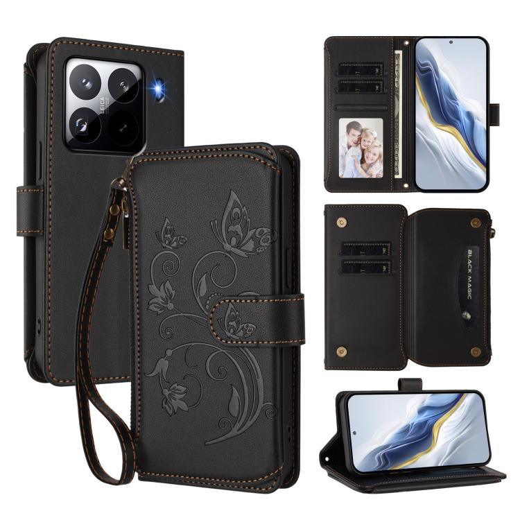 For Xiaomi 15 Pro Butterfly Love Flower Multi-card Zipper Wallet Leather Phone Case(Black)
For Xiaomi 15 Pro Butterfly Love Flower Multi-card Zipper Wallet Leather Phone Case(Black)
