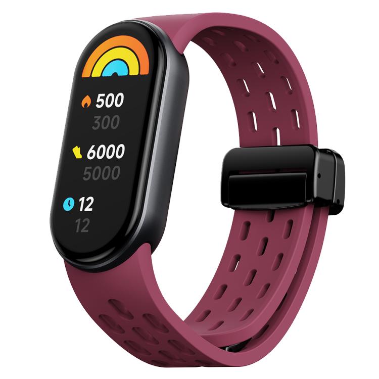 For Xiaomi Smart Band 10 / 9 / 8 xDfind Holes Magnetic Black Buckle Silicone Watch Band(Wine Red)
For Xiaomi Smart Band 10 / 9 / 8 xDfind Holes Magnetic Black Buckle Silicone Watch Band(Wine Red)