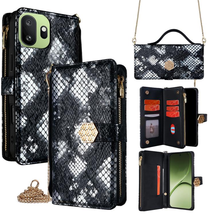 For OnePlus 15T 5G Crossbody Handle Snake Texture Leather Phone Case(Black)
For OnePlus 15T 5G Crossbody Handle Snake Texture Leather Phone Case(Black)